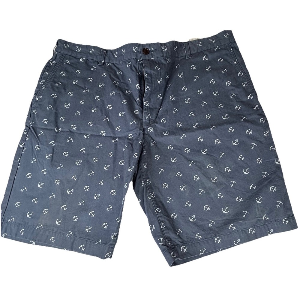 Dockers All Over Anchor Print Nautical Casual Blue Chino Shorts Mens Size 40